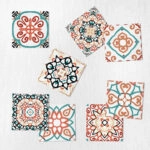 Αυτοκόλλητα Πλακάκια ORANGE AND MINT CLASSIC SET 8 τμχ