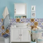 Αυτοκόλλητα Πλακάκια ORANGE AND BLUE VINTAGE SET 8 τμχ