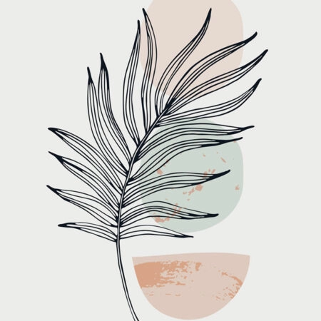 Πόστερ PALM LEAF WITH GEOMETRIC SHAPES - Botanical - Λουλούδια Sticky 2