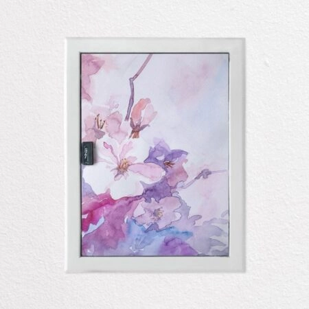 Aυτοκόλλητο ηλεκτρολογικού πίνακα PINK FLOWERS WATERCOLOR