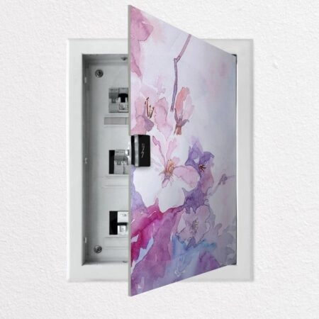 Aυτοκόλλητο ηλεκτρολογικού πίνακα PINK FLOWERS WATERCOLOR - Αυτοκολλητα για ηλεκτρολογικούς πίνακες Sticky 1