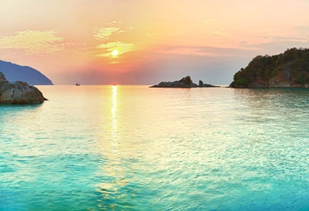 Πίνακας Πανοραμικός TURQUOISE SUNSET - Νησια Sticky 5