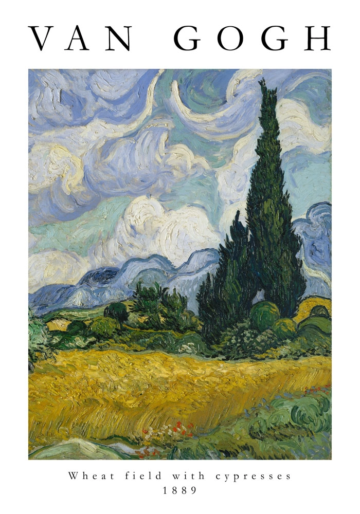 Πόστερ VAN GOGH - WHEAT FIELD WITH CYPRESS TREES