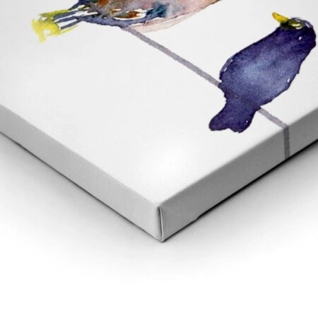Πίνακας Πανοραμικός WATERCOLOR BIRDS ON WIRE - Πουλια Sticky 2