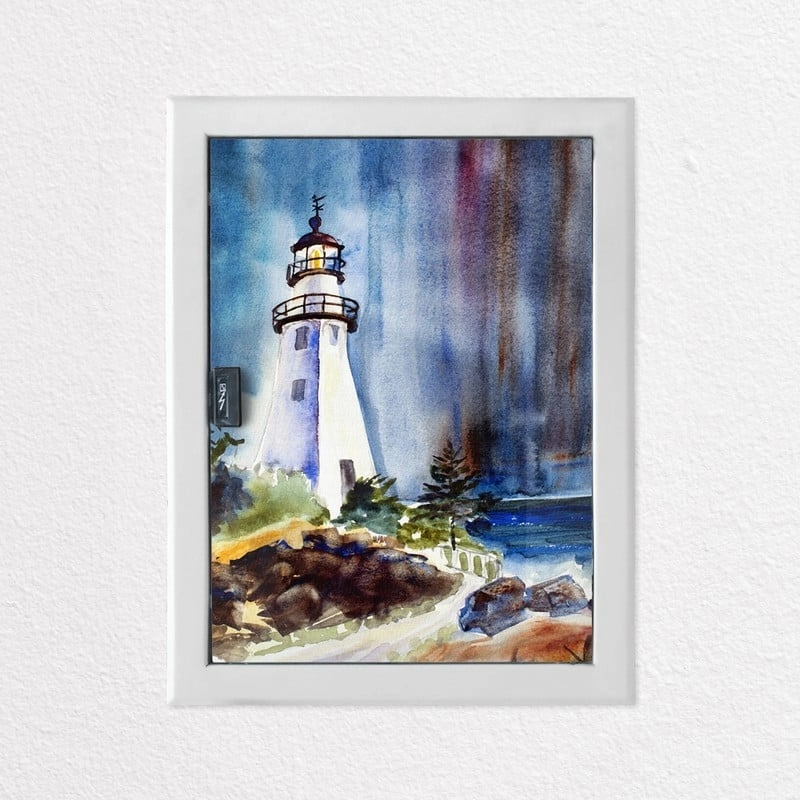 Aυτοκόλλητο ηλεκτρολογικο WATERCOLOUR LIGHTHOUSE