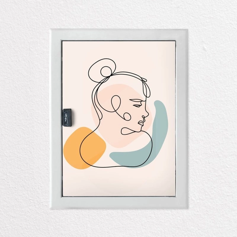 Aυτοκόλλητο ηλεκτρολογικού πίνακα WOMAN LINE DRAWING 2