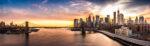 Πίνακας Πανοραμικός σε καμβά BROOKLYN BRIDGE SUNSET