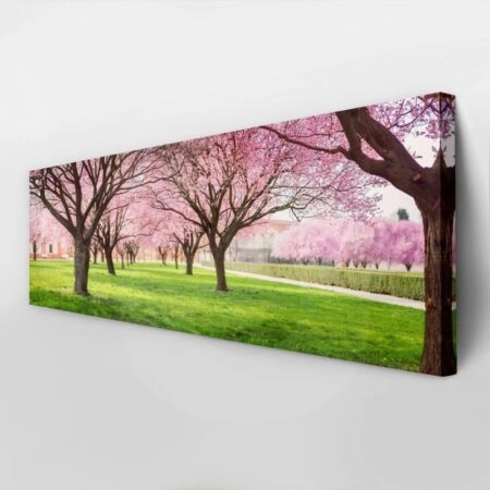 Πίνακας Πανοραμικός σε καμβά CHERRY BLOSSOM TREES ALLEY IN GARDEN - Ανθη Δεντρων Sticky 3