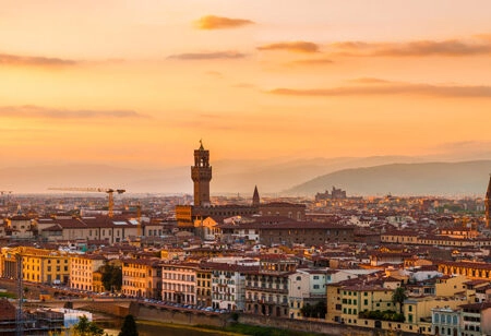 Πίνακας σε καμβά Πανοραμικός FLORENCE CITY - Πολεις και Αρχιτεκτονικη Sticky 4