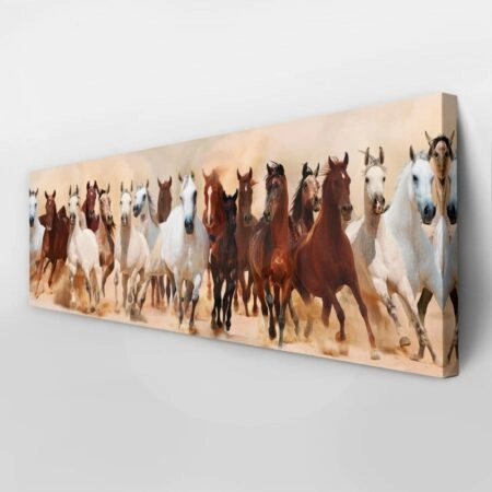 Πίνακας σε καμβά Πανοραμικός HORSES - Αλογα Sticky 3