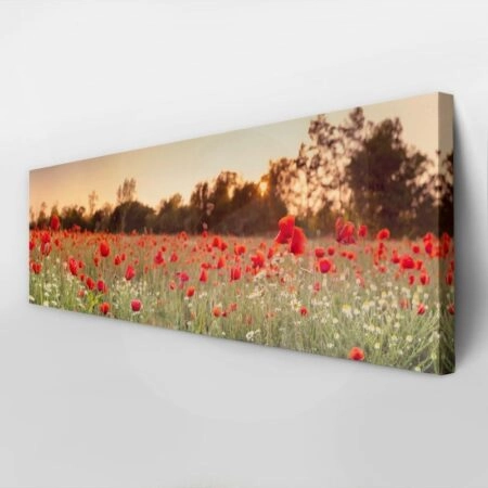 Πίνακας Πανοραμικός σε καμβά RED POPPY FIELD - Παπαρουνες Sticky 3