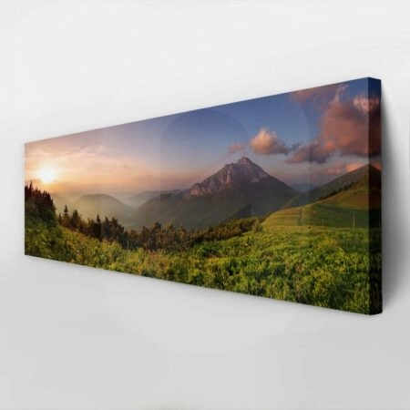 Πίνακας Πανοραμικός σε καμβά ROSZUTEK PEAK IN SUNSET - Βουνα Sticky 3