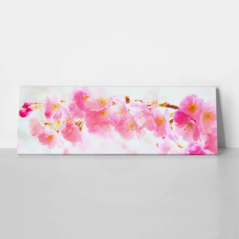 Πίνακας Πανοραμικός σε καμβά SAKURA BRANCH PINK CHERRY