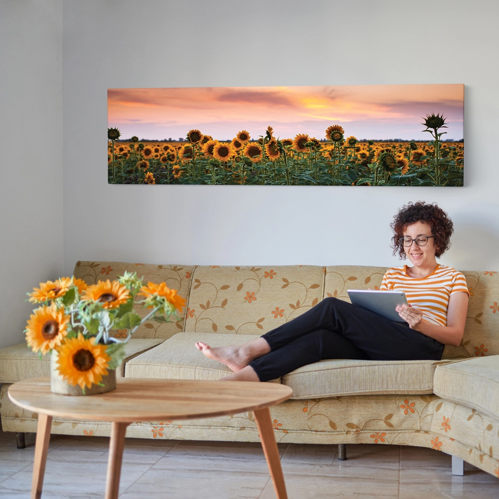 Πίνακας Πανοραμικός SUNFLOWERS SUNSET