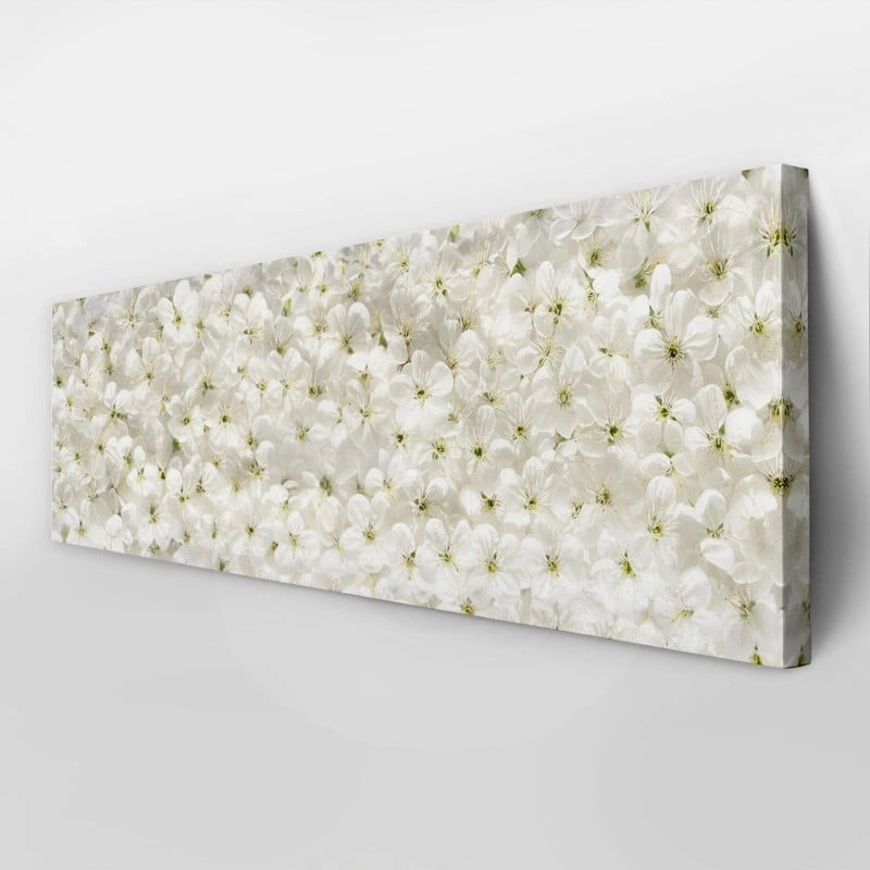 Πίνακας Πανοραμικός σε καμβά WHITE CHERRY FLOWERS