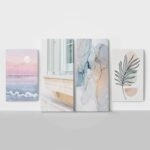 Τετράπτυχος Πινακας σε καμβά BEAUTY IN PASTEL COLORS