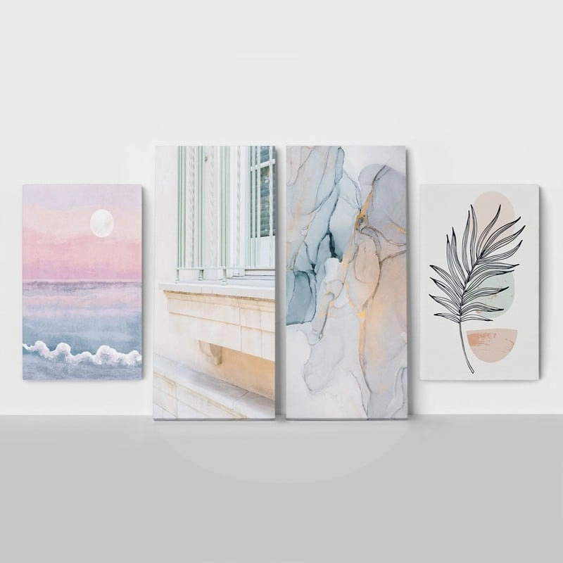 Τετράπτυχος Πινακας σε καμβά BEAUTY IN PASTEL COLORS
