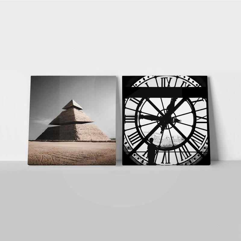 Τετράπτυχο σετ τετράγωνοι πίνακες GREY AND BLACK ABSTRACT