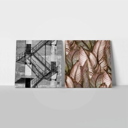 Τετράπτυχο σετ τετράγωνοι πίνακες GREY AND BLACK ABSTRACT - Αφηρημενα και Abstract Sticky 2