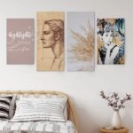 Τετράπτυχος Πινακας σε καμβά HIGHLIGHTS IN PASTEL COLORS