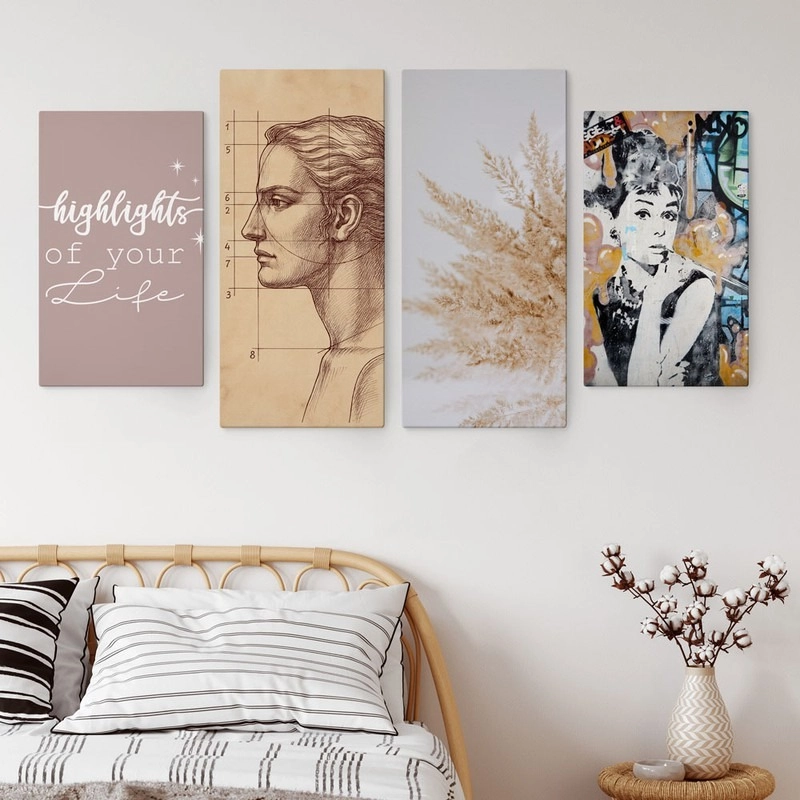 Τετράπτυχος Πινακας σε καμβά HIGHLIGHTS IN PASTEL COLORS