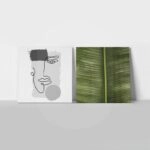 Τετράπτυχο σετ τετράγωνοι πίνακες MINIMAL ABSTRACT GREEN