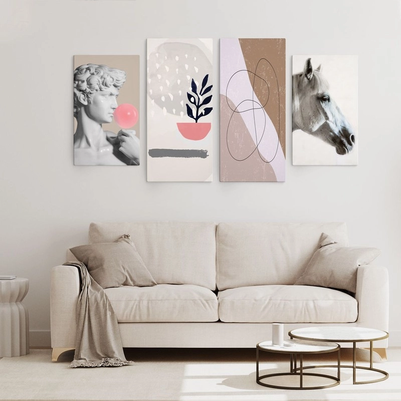 Τετράπτυχος Πινακας σε καμβά MODERN BOHO COMPOSITION