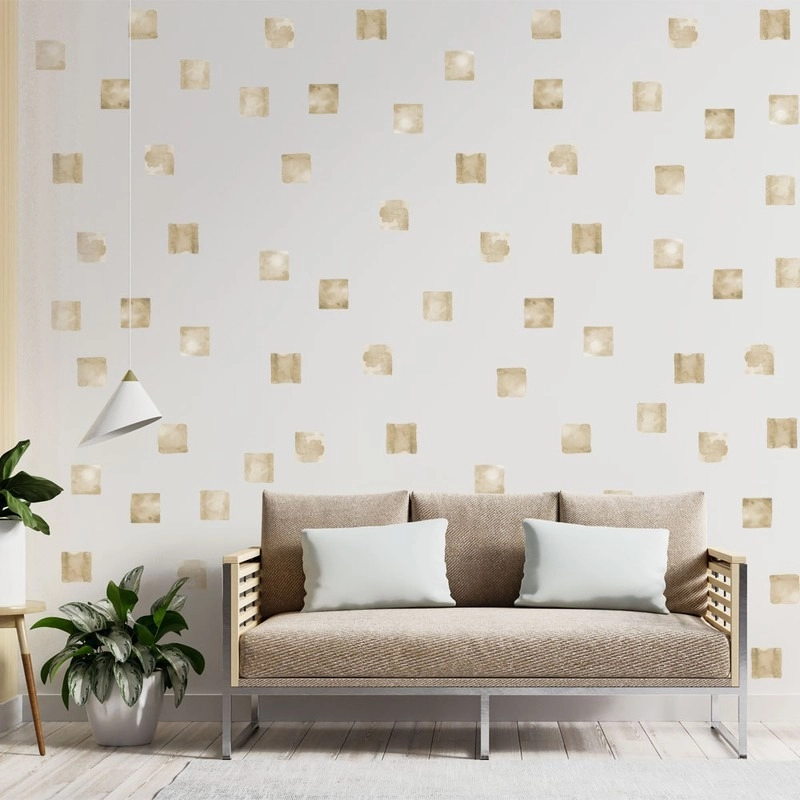 Αυτοκόλλητο τοίχου BEIGE WATERCOLOR SQUARES