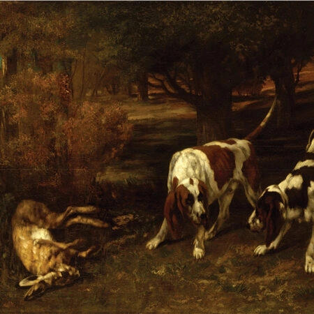 Πινακας σε καμβά GUSTAVE COURBET - HUNTING DOGS WITH DEAD HARE - Gustave Courbet Sticky 5