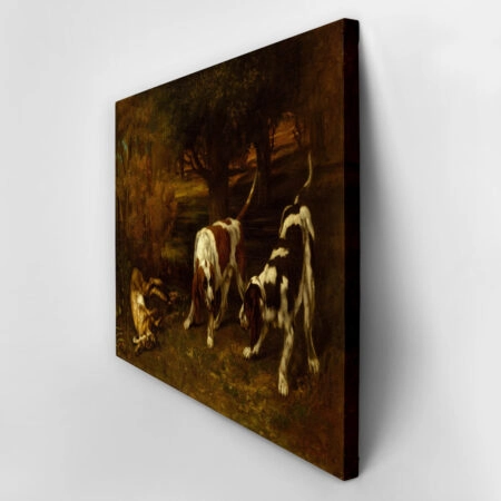 Πινακας σε καμβά GUSTAVE COURBET - HUNTING DOGS WITH DEAD HARE - Gustave Courbet Sticky 3