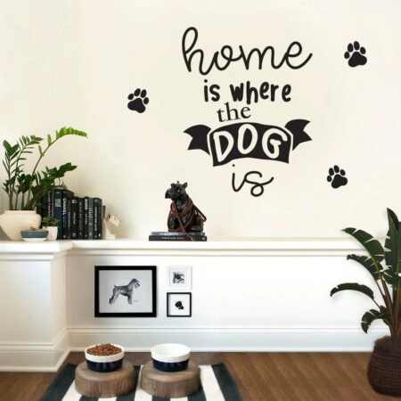 Aυτοκόλλητο τοίχου HOME IS WHERE THE DOG IS