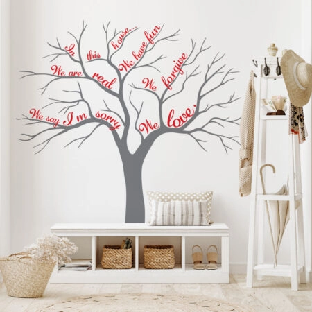 Αυτοκόλλητο τοίχου HOUSE RULES TREE - Floral - Λουλουδια Sticky 2