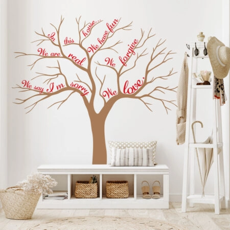 Αυτοκόλλητο τοίχου HOUSE RULES TREE - Floral - Λουλουδια Sticky 3