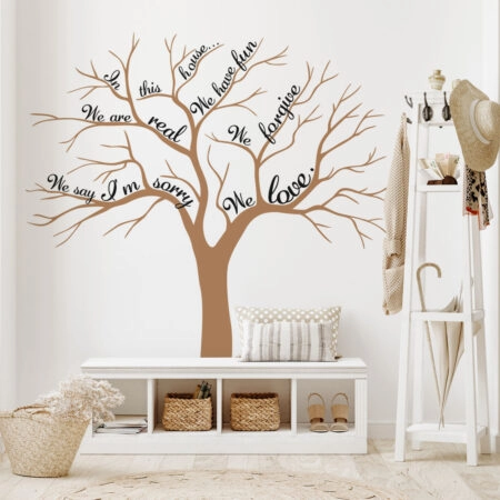 Αυτοκόλλητο τοίχου HOUSE RULES TREE - Floral - Λουλουδια Sticky 4