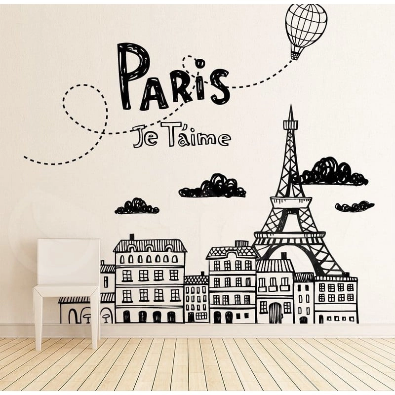 Αυτοκόλλητο τοίχου JE T'AIME PARIS