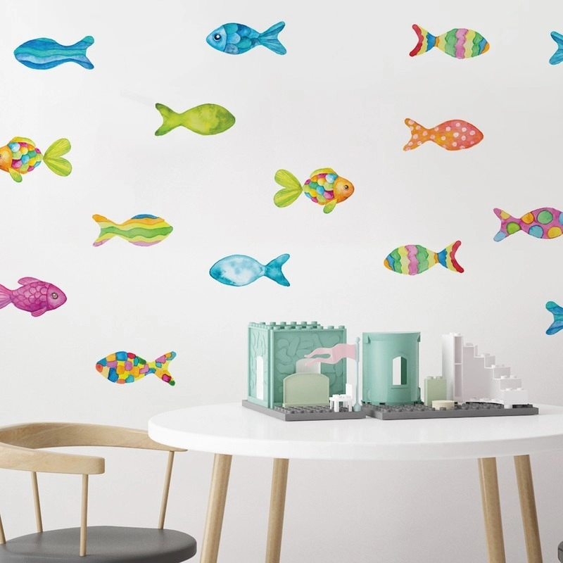 Αυτοκόλλητο τοίχου WATERCOLOR PAINTED FISHES