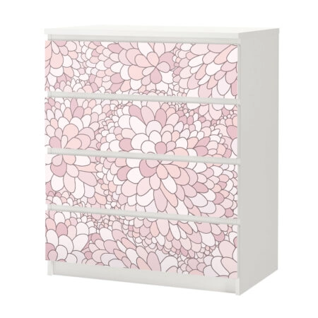 Αυτοκόλλητο Συρταριέρας ABSTRACT PINK FLOWERS - Αυτοκολλητα επιπλων Sticky 3