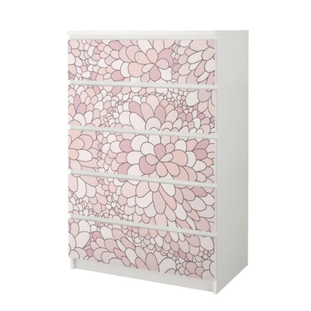 Αυτοκόλλητο Συρταριέρας ABSTRACT PINK FLOWERS - Αυτοκολλητα επιπλων Sticky 4