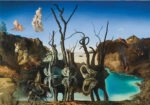 Πίνακας σε καμβά DALI - SWANS REFLECTING ELEPHANTS