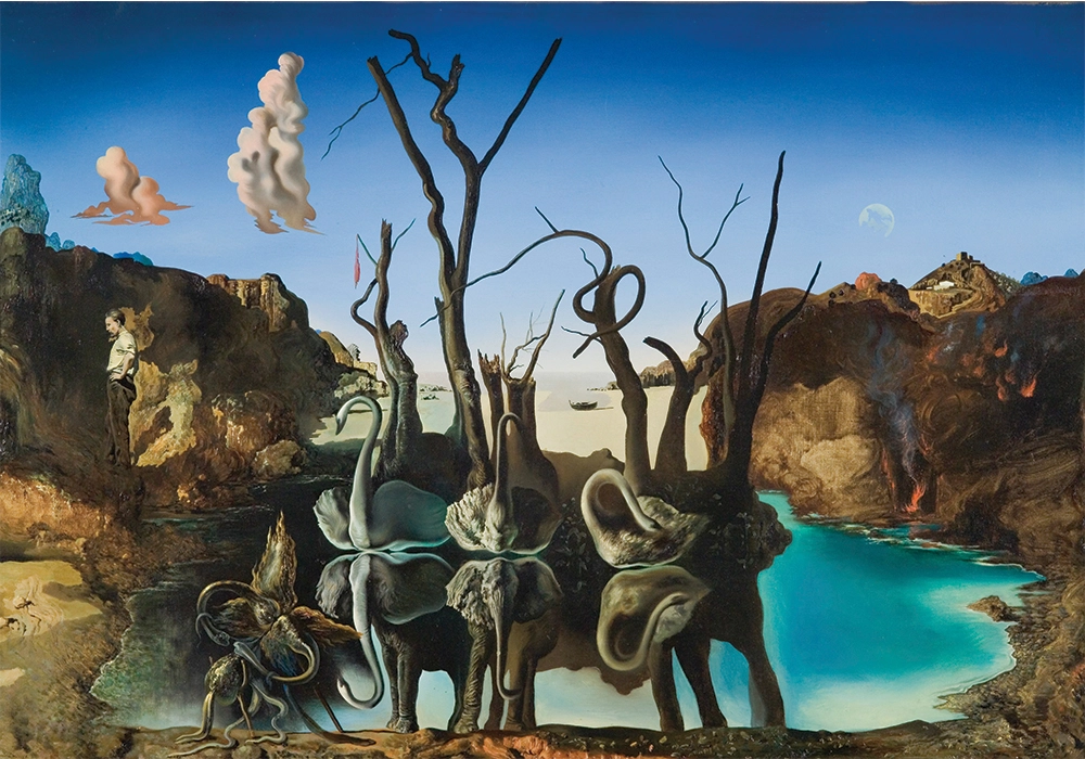 Πίνακας σε καμβά DALI - SWANS REFLECTING ELEPHANTS