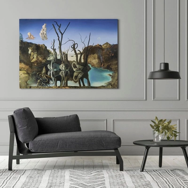 Πίνακας σε καμβά DALI - SWANS REFLECTING ELEPHANTS