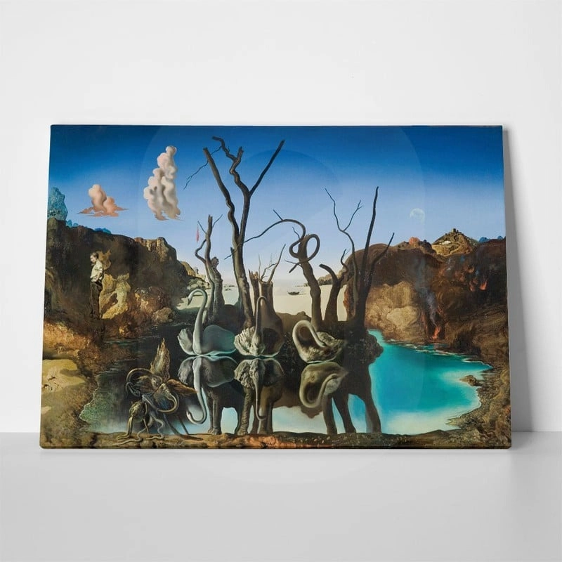 Πίνακας σε καμβά DALI - SWANS REFLECTING ELEPHANTS