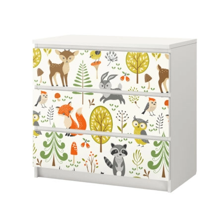 Αυτοκόλλητο Συρταριέρας FOREST ANIMALS ILLUSTRATIONS - Αυτοκολλητα επιπλων Sticky 2