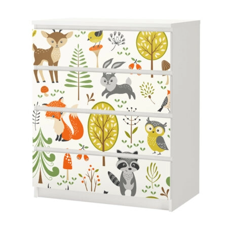 Αυτοκόλλητο Συρταριέρας FOREST ANIMALS ILLUSTRATIONS - Αυτοκολλητα επιπλων Sticky 3
