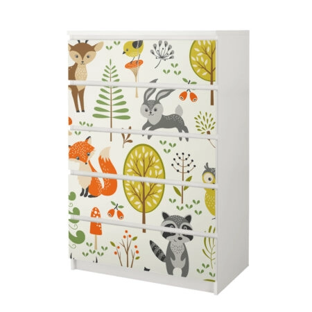 Αυτοκόλλητο Συρταριέρας FOREST ANIMALS ILLUSTRATIONS - Αυτοκολλητα επιπλων Sticky 4