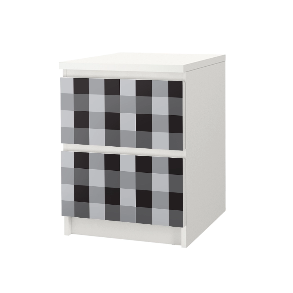 Αυτοκόλλητο Συρταριέρας GREY CHECKER