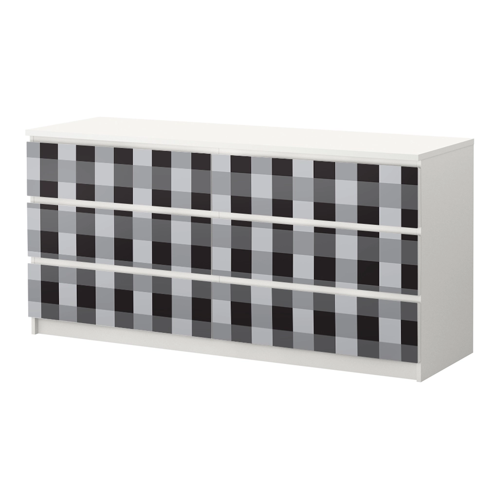 Αυτοκόλλητο Συρταριέρας GREY CHECKER