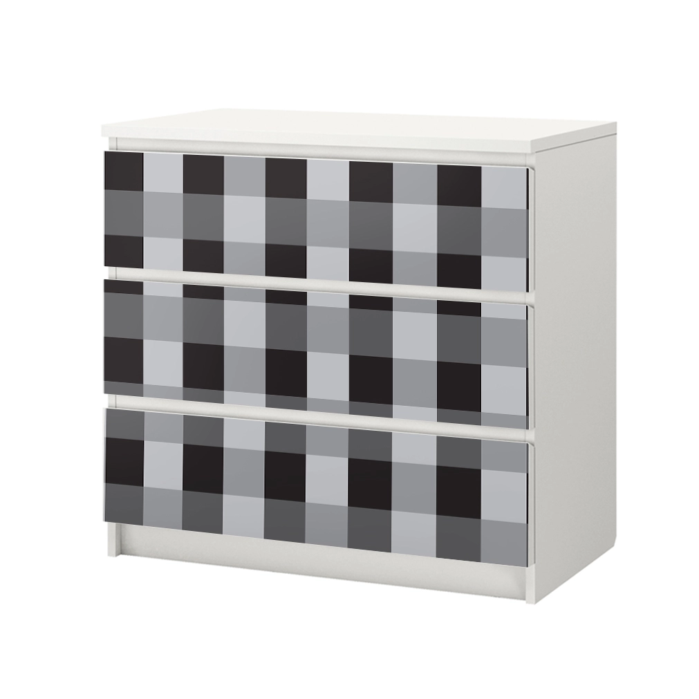 Αυτοκόλλητο Συρταριέρας GREY CHECKER