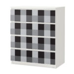 Αυτοκόλλητο Συρταριέρας GREY CHECKER
