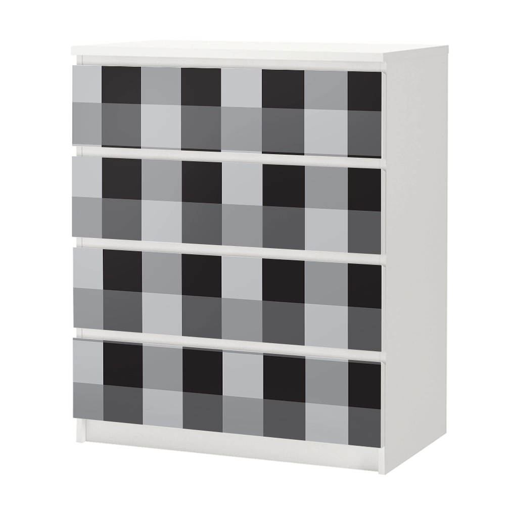 Αυτοκόλλητο Συρταριέρας GREY CHECKER